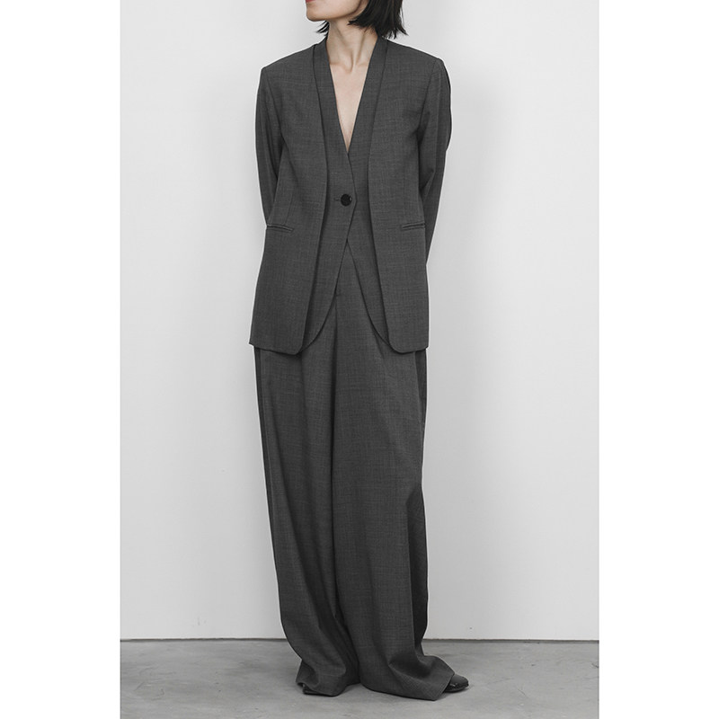 JUZININE原创设计 假两件精纺全羊毛西装外套  里布桑蚕丝 薄,女装/女士精品,西装,淘宝优惠券,粉丝福利购,淘宝优惠卷