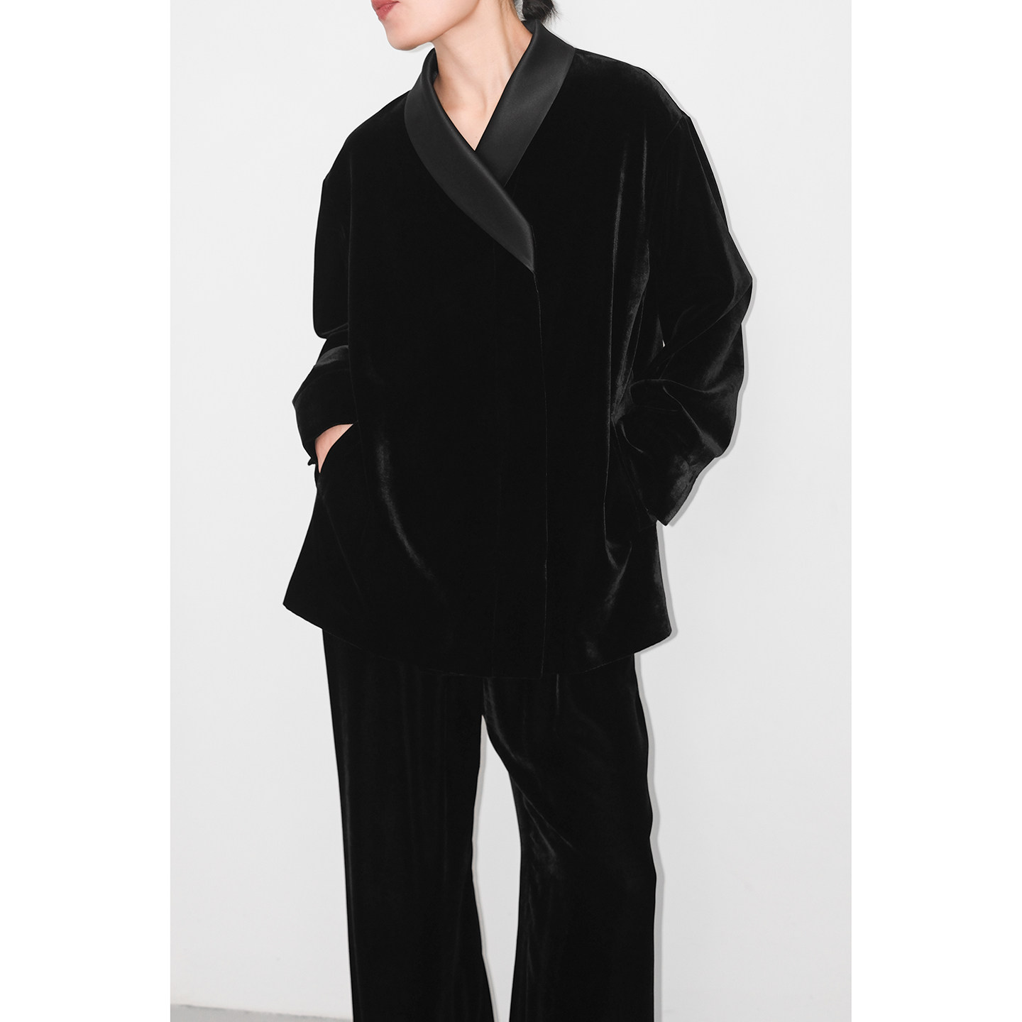 JUZININE真丝绒中式西装