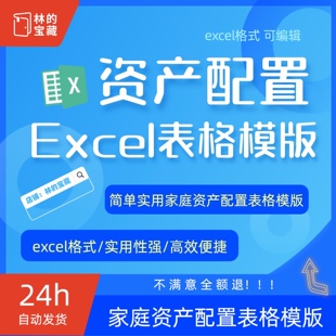 家庭资产配置规划表格 基金股票投资理财评估标准普尔图Excel模板