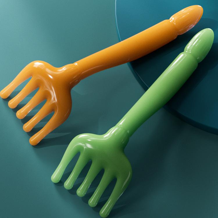 新款五爪头部按摩梳头皮树脂