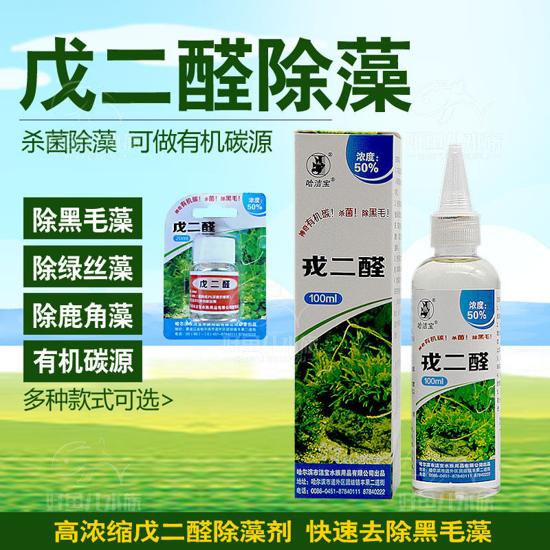 戊二醛草缸除藻剂水草有机碳源水族箱鱼缸52醛除黑毛藻绿丝藻鹿角