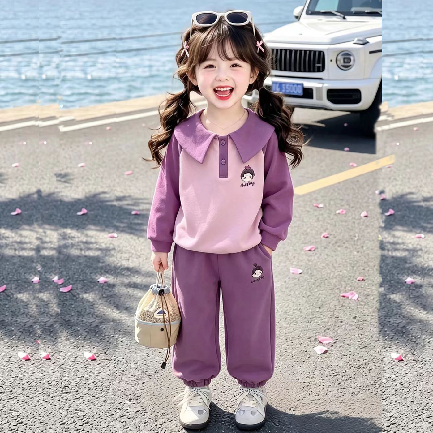 女童套装可爱卡通洋气春秋装休闲
