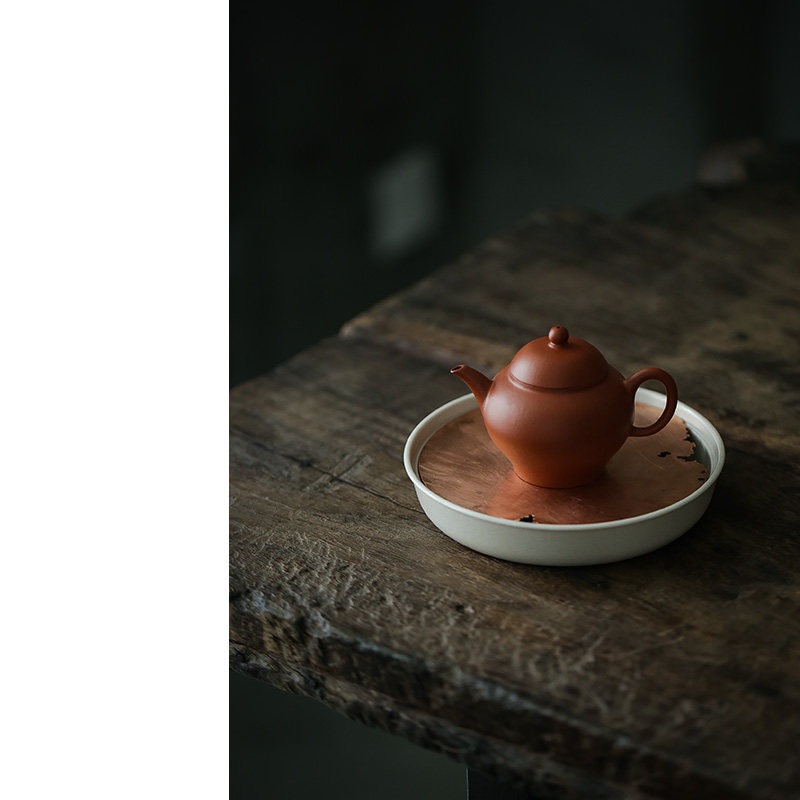 草木灰釉开片壶承 铜面可养 茶盘 功夫茶具蓄水干泡台 壶托盘养壶