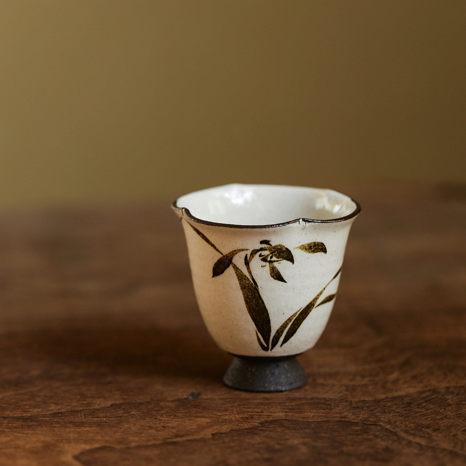 手绘花口陶泥主人杯单杯兰花复古茶杯功夫茶具杯子品茗杯陶瓷手工,餐饮具,茶杯,淘宝优惠券,粉丝福利购,淘宝优惠卷