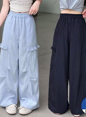 女童夏季裤尚洋气休闲裤2026新款女大童宽松舒适阔腿裤初中生裤子