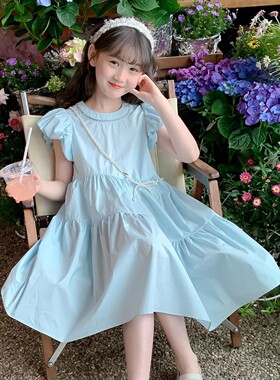 2026休闲夏季新款童装夏款子儿童洋气2025连衣裙泡泡袖女孩夏天