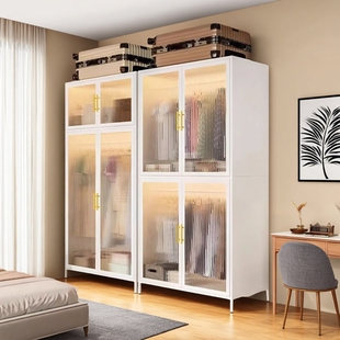 衣柜简易挂衣橱成品单人衣柜卧室家用小型衣服收纳柜钢制结实耐用