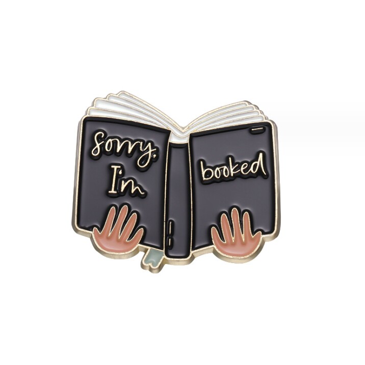 Cartoon letter book badge brooch Student bag decoration college style animal reading cardigan button Japanese and Korean versions thumbnail 4