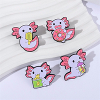 Pink salamander brooch, cute and girlish salamander dress, brooch, anti-exposure clasp, medal brooch thumbnail 8