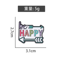 Colorful Daisy flower English letter "HAPPY" brooch, cute girl's heart badge, brooch anti-glare clasp thumbnail 5