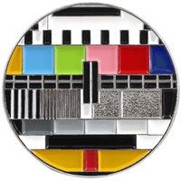 Nostalgic and retro old-fashioned TV brooch, classic no-signal rainbow bar screen, cartoon personality bag pin thumbnail 7