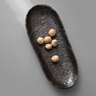 创意手工整块原木实木水果盘子大号不规则托盘木质民宿风零食家用