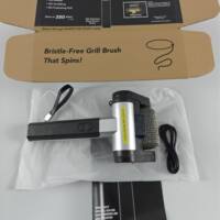 Best-selling electric stainless steel roller barbecue grill cleaner brush, rechargeable barbecue brush, portable for cleaning thumbnail 3