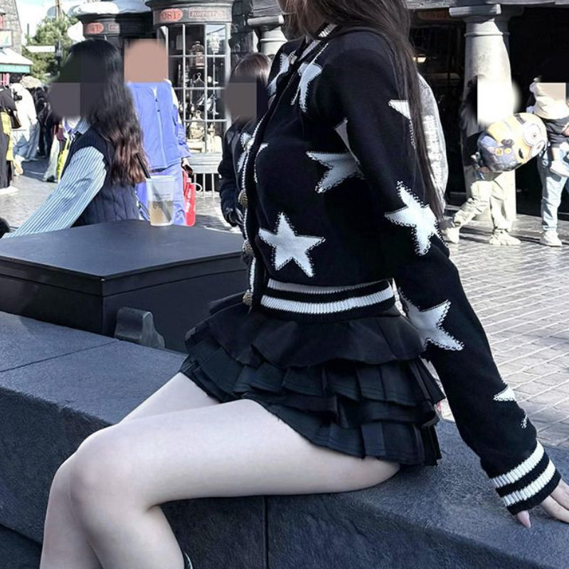 2025年秋款上新 设计小香风针织开衫女新款法式修身短款毛衣 外套