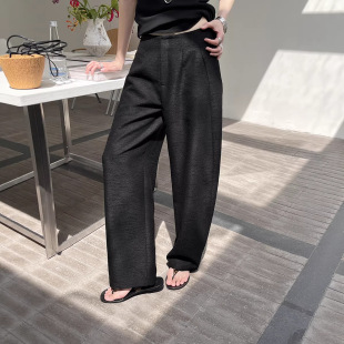 十三行春夏简约百搭休闲裤 女2026高品质显瘦 提花肌理感宽松香蕉裤