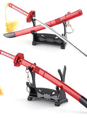 斩赤红之瞳动漫周边武器 赤瞳刀武士刀模型太刀红色鞘 金属摆件