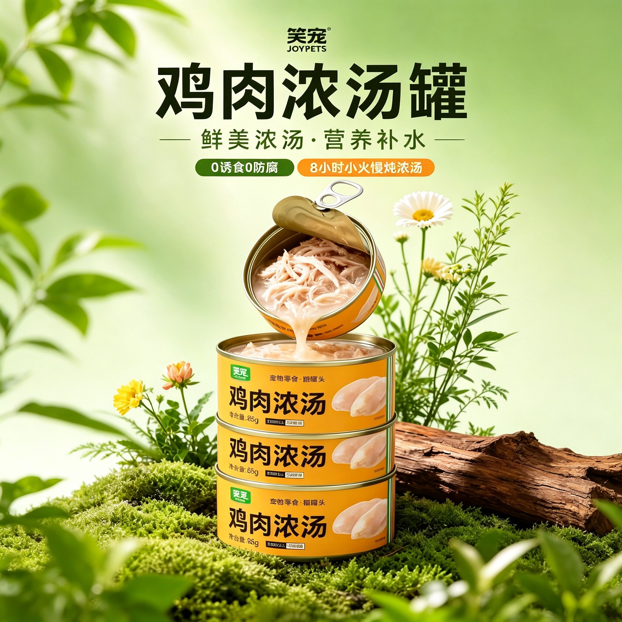 笑宠猫罐头高汤补水罐营养鸡丝浓汤罐成幼猫零食罐湿粮主食罐整箱