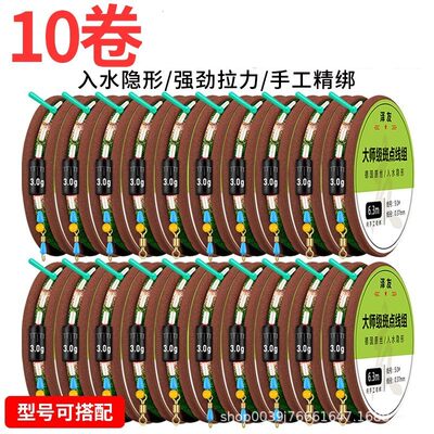 泽友进口斑点钓鱼主线入水隐形线绑好成品台钓4.5米4手杆尼龙线组