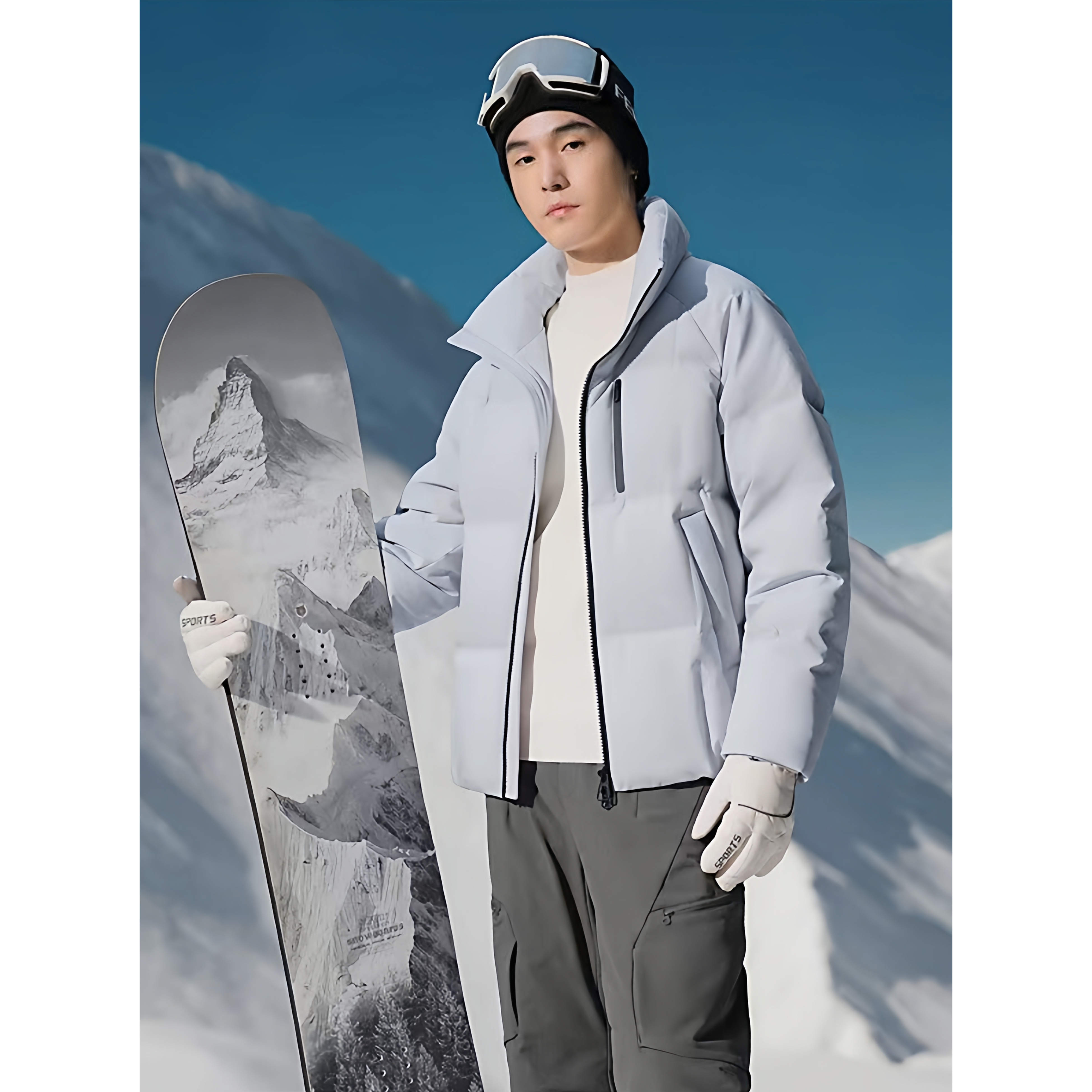 男士商务保暖立领面包羽绒服