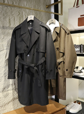 线下1299！高端轻奢风！春季商务休闲气质廓型双排扣中长款风衣男