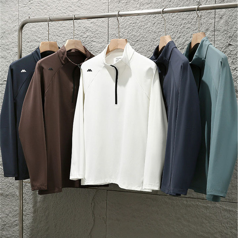 户外半拉链立领打底抓绒衣T恤