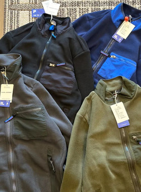 塔系平替 轻量保暖抓绒面料 高品质男女户外拼接户外立领夹克开衫