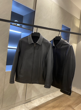 线下1K+！高奢牛货！细腻柔软鹿皮男士翻领休闲皮衣夹克外套 潮