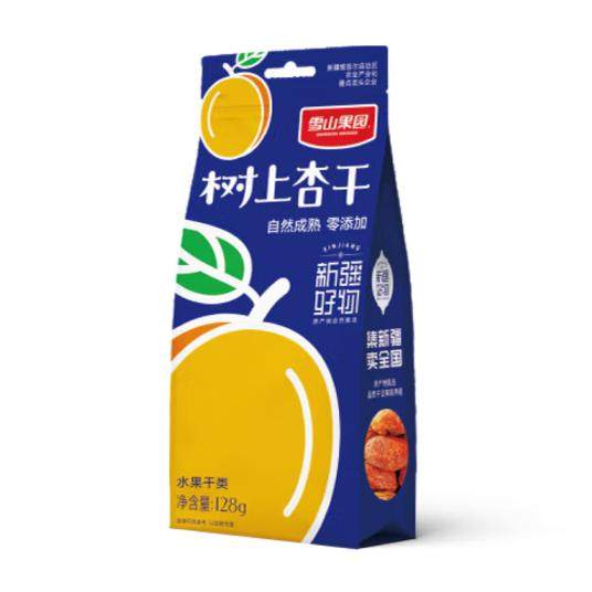 雪山果园新疆特产树上杏干杏肉杏核果干零食 树上杏干128g*1袋
