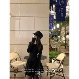YESWOMEN黑曜千金·髙级精致年末人鱼腰蓬感小黑裙XY61412A4105