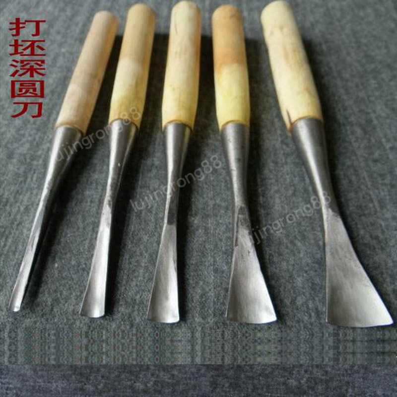 木雕工具深弧形u型木工手工雕刻刀圆弧刀磨好带柄打坯深圆刀_虎窝淘