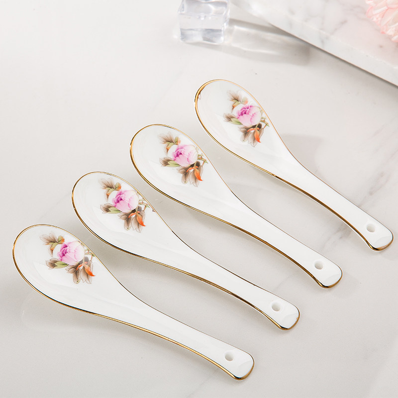 新品10个装景德镇瓷家用勺子小勺陶瓷网红汤勺汤匙小调羹陶瓷勺,厨房/烹饪用具,汤勺,淘宝优惠券,粉丝福利购,淘宝优惠卷