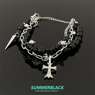 十字架串珠手链女款轻奢小众精致学生闺蜜手串手饰2024年新款爆款