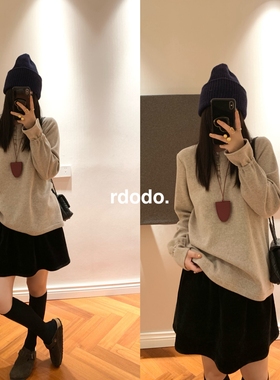 Rdodo自线 百搭小特别精致优雅日本进口不粘毛丝绒半身裙短裤裙