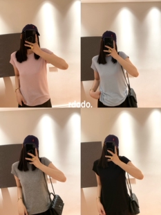 Rdodo自线 口碑生产线夏日奶皮醋酸羊毛天丝纤维软薄面膜T恤短袖