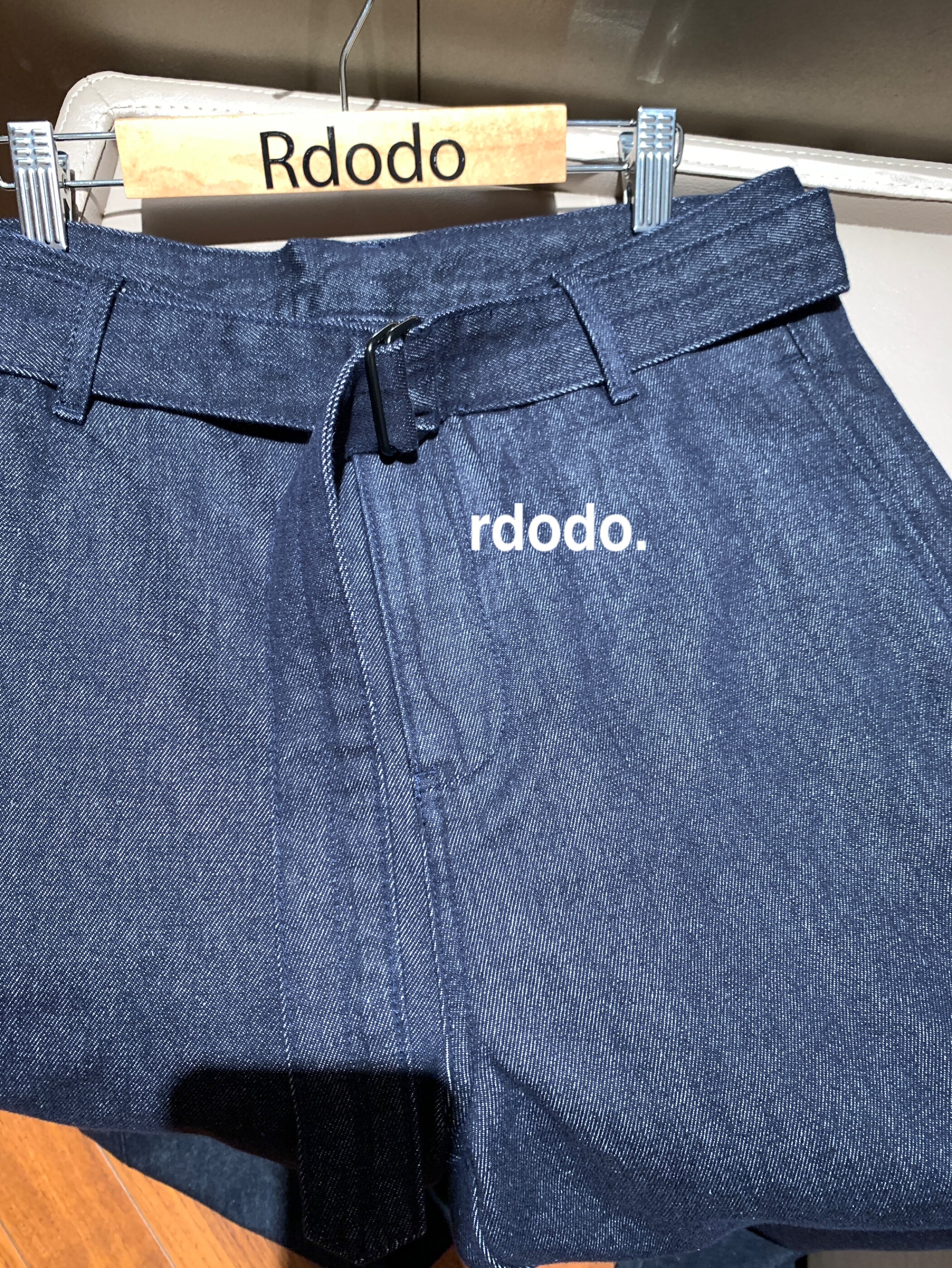 Rdodo 贵货日本冈山原籽棉送腰带活性染不褪色直筒西裤式牛仔裤