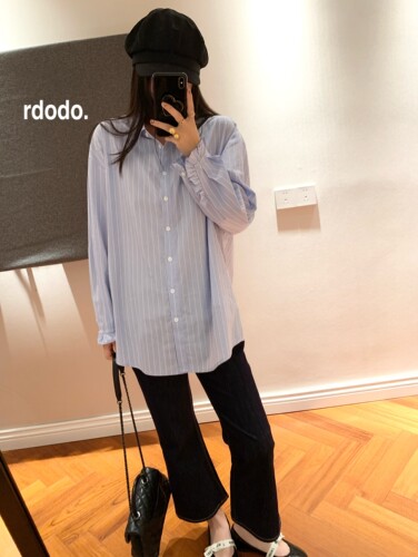 Rdodo 好搭好看的复古时髦四面弹力棉单宁微喇百搭牛仔裤九分裤