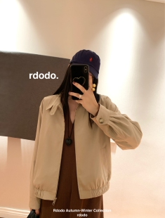 短款 老钱风卡其飞行夹克进口面料工装 外套 哈灵顿经典 Rdodo自线