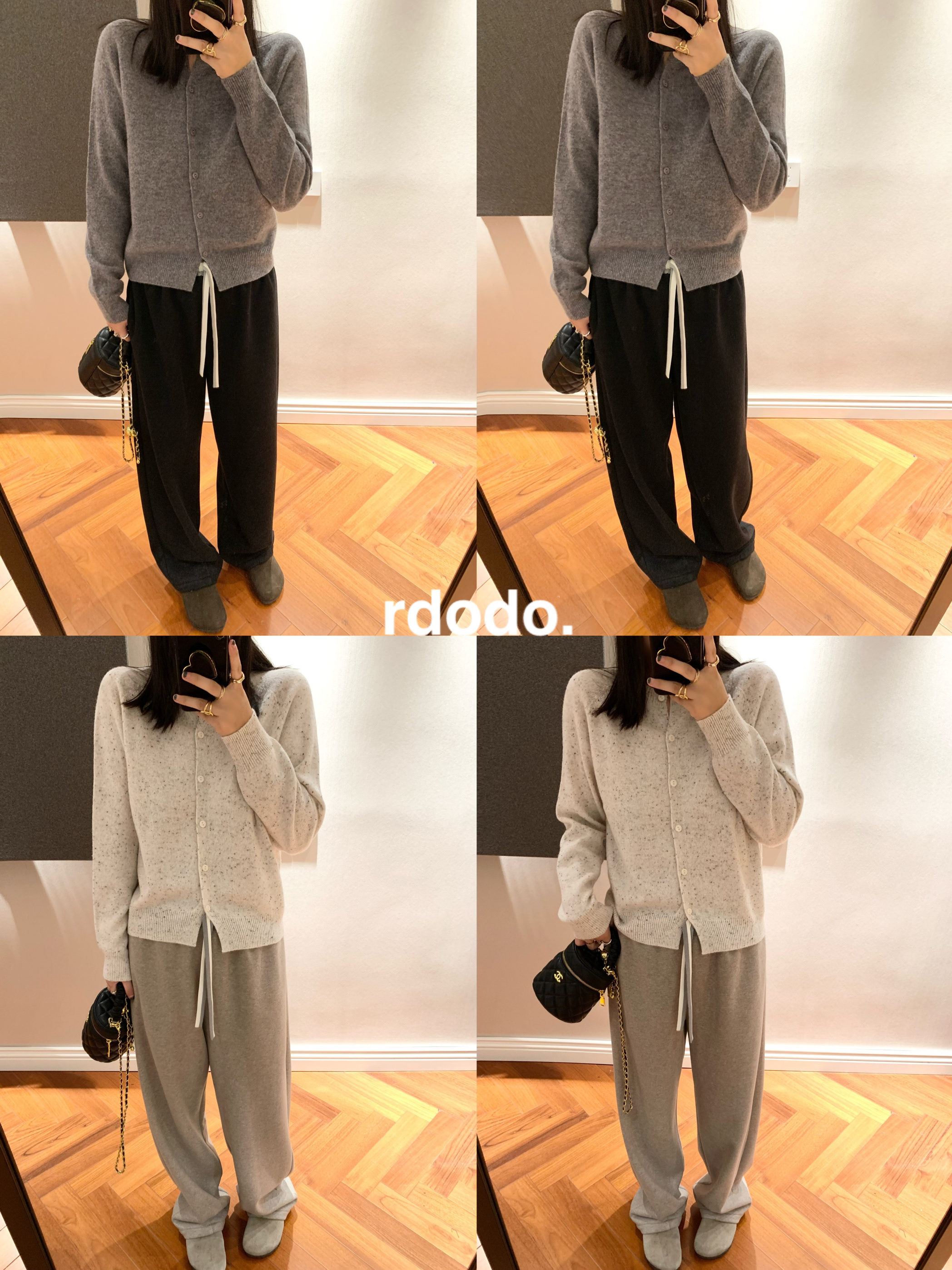 Rdodo奢华过冬尊享加绒面料撞腰系带真丝羊毛加厚款阔腿裤休闲裤