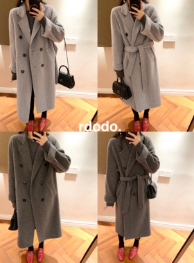 Rdodo自线 经典连肩袖大女主气质风高克重厚软长款羊驼毛羊毛大衣