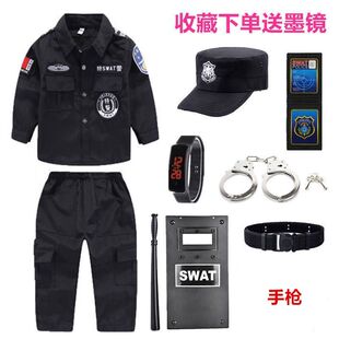 儿童警长服装警官服装警男童公安小军装训练服装特警衣服小警察服