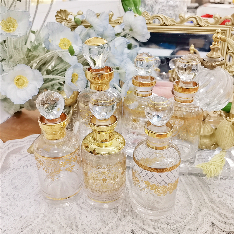 描金100ML200摆件香水瓶玻璃复古