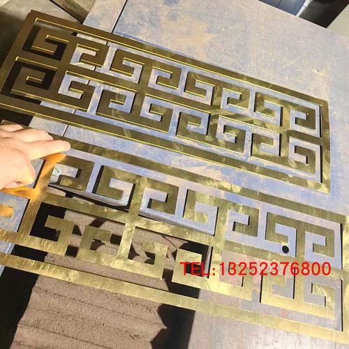 铝板雕刻仿铜镂空万字纹装饰门裙