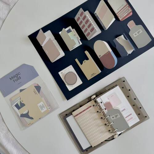PaperNice原创意魔法机关折页手帐素材异形便签纸可爱小物分隔页