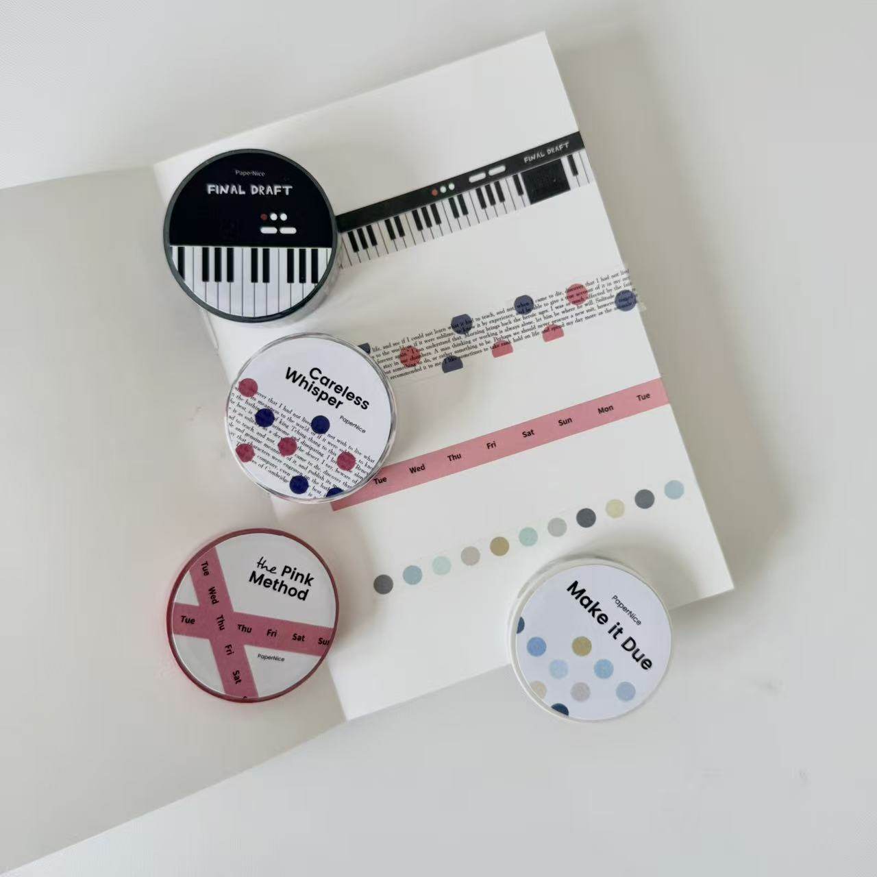 PaperNice 原创意手帐琴键波点待办周计划装饰功能和纸拉条