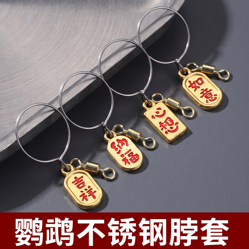 鹦鹉脖套装饰颈圈轻便不锈钢防脱链项圈训鸟遛鸟外出鸟类用品