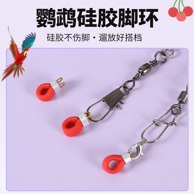遛鸟飞行绳适用虎皮玄凤小太阳等鹦鹉超轻放飞绳硅胶脚环脚链脖套