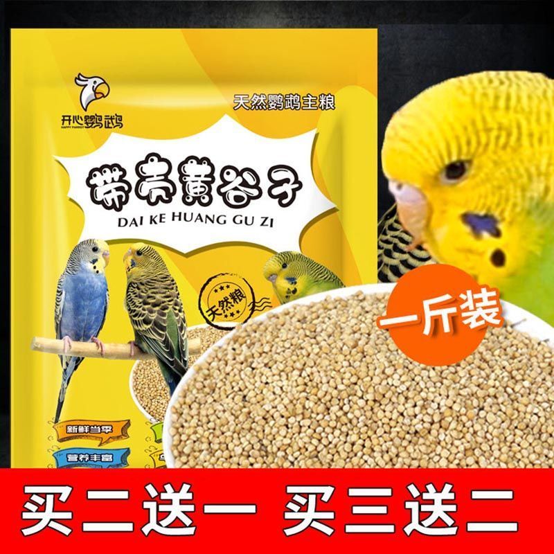 带壳黄谷子鸟食饲料提性壮膘增肥料专用鸟食营养鸟食饲料500g
