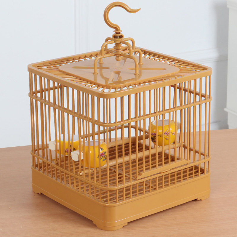 新款绣眼鸟笼柳莺黄雀塑料鸟笼红子贝子黄雀洗澡笼小鸟塑钢笼配件