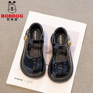 巴布豆女童鞋黑色小皮鞋2026春夏季新款儿童鞋子公主鞋软底英伦风