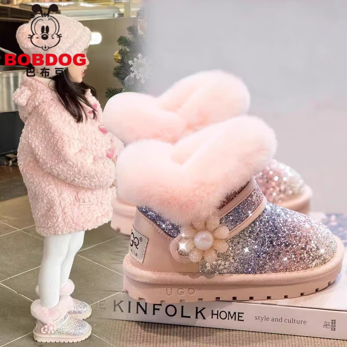 巴布豆女童雪地靴儿童棉鞋2025新款冬季加绒加厚靴子保暖棉靴东北,童鞋/婴儿鞋/亲子鞋,雪地靴,淘宝优惠券,粉丝福利购,淘宝优惠卷